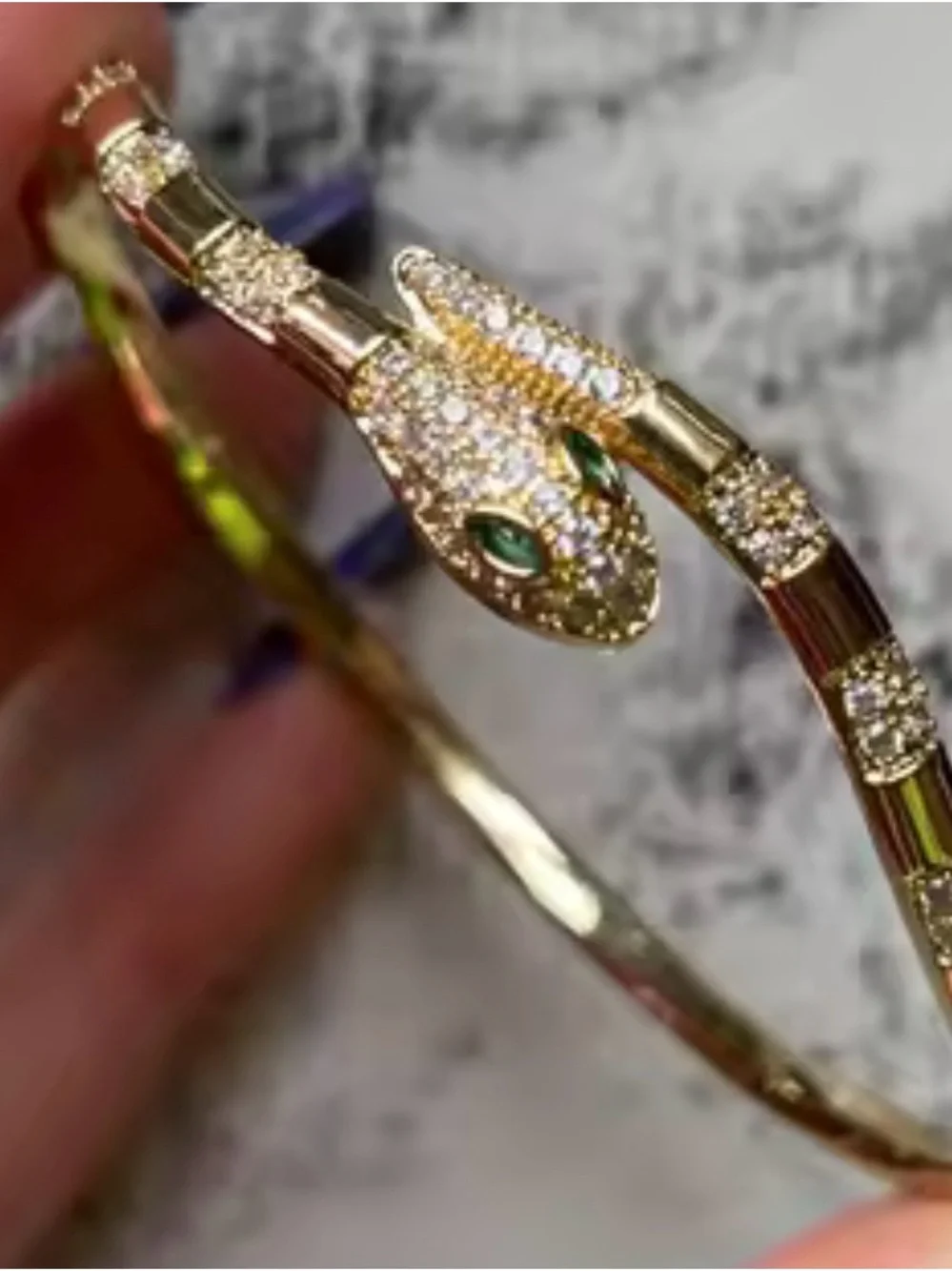 Snake cooper& Zirconium Bracelet Classic Nail Open Bangles